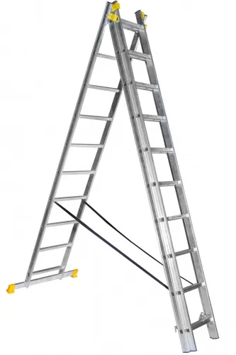 Лестница алюминиевые профессиональная 3-секционная 17 ступенек