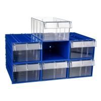 Пластиковый короб Стелла-техник C-2-К6-синий-прозрачный , 140х250х100мм, комплект 6 штук