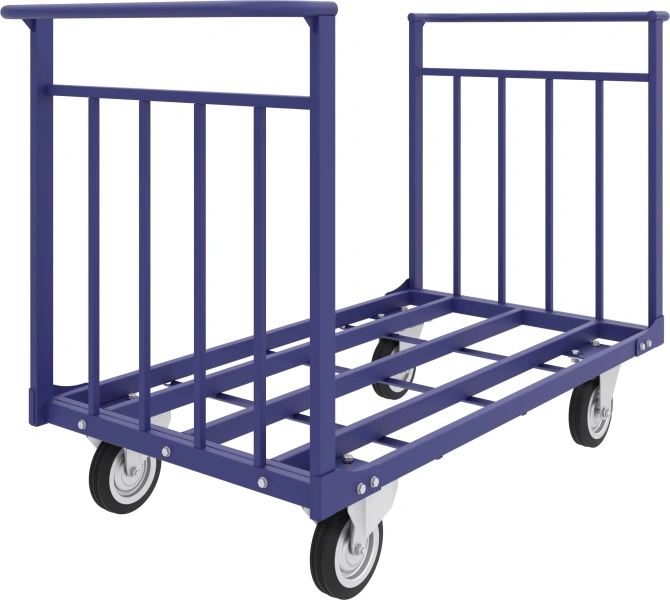Тележка четырёхколёсная усиленная каркасная с двумя ручками ТТД 5 (700х1200) без колёс