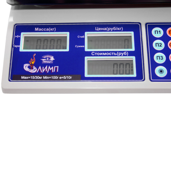 Весы торговые электронные МИДЛ МТ 15 МЖА (2/5, 300х230) «Олимп 2УР»