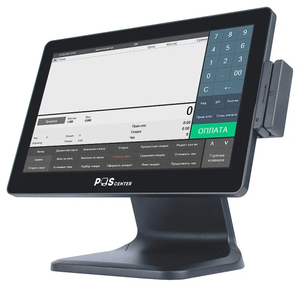 Сенсорный моноблок POScenter Atlas-2 (15.6", PCAP, N5095, RAM 8Gb, SSD 128Gb, БЕЗ MSR, V1) без ОС
