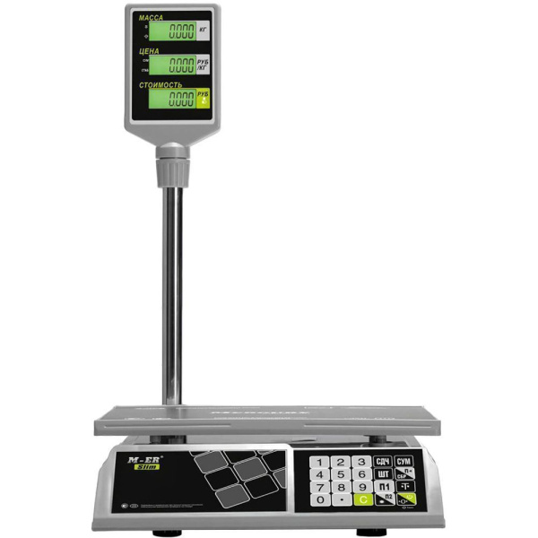 Весы торговые M-ER 326ACP-32.5 LCD "Slim" Белые