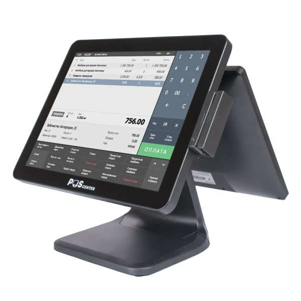 Сенсорный моноблок POSCenter POS101 (15", PCAP, WB-J6412,RAM 8Gb,SSD M2 256Gb, MSR, RJ11 24V) без ОС, ,