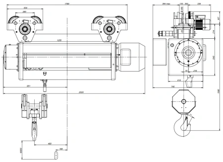 Электротельфер EKN20 MHL6-25 4/1 H18V4 г/п: 10т, в/п: 18м