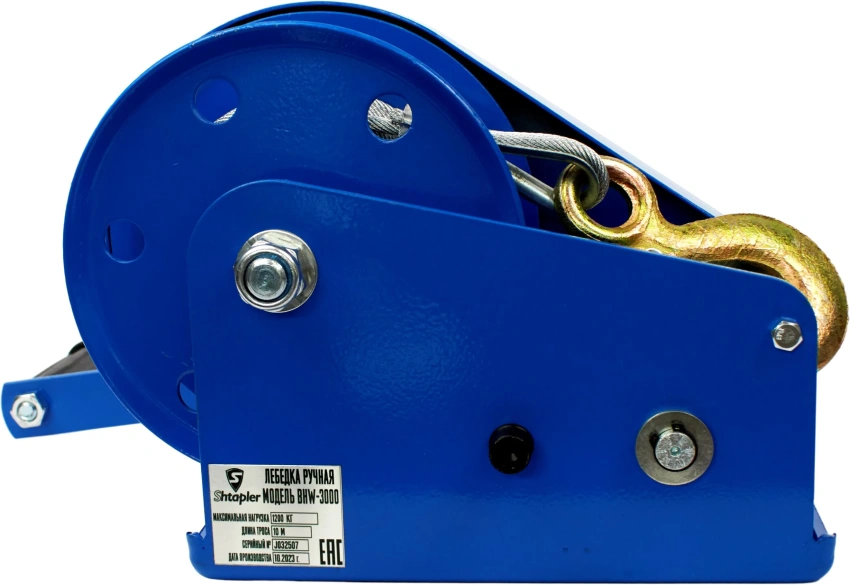Лебедка ручная барабанная Shtapler BHW-3000 г/п 1,2т 10м (R)