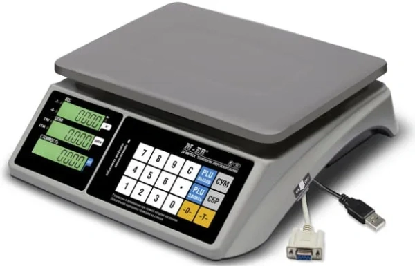 Весы торговые M-ER 328C-15.2 LCD с RS-232 и USB без АКБ