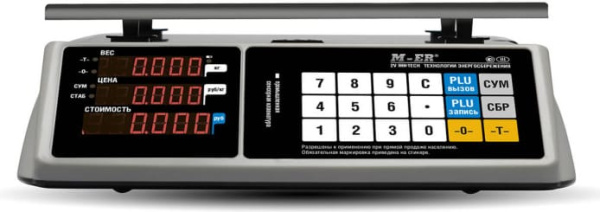 Весы торговые M-ER 328C-15.2 LED с RS-232 и USB без АКБ