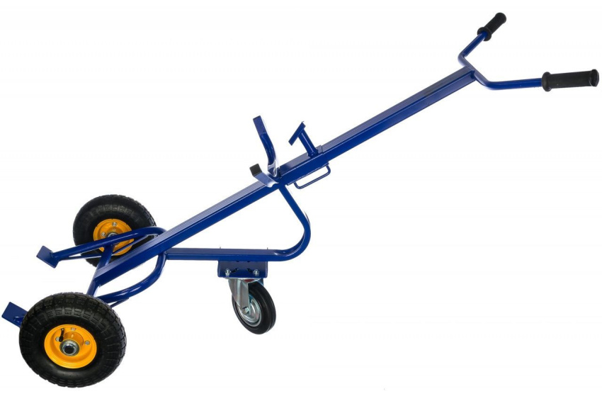 Тележка для перевозки металлических бочек КБ 1 колёса пневмо d250 + d160 опорное