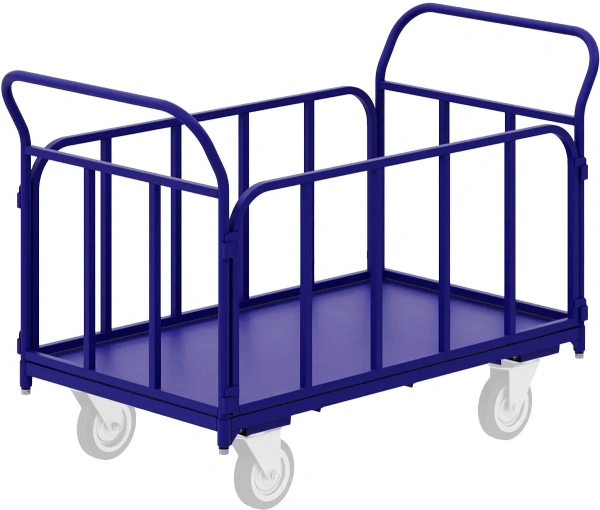 Тележка платформенная четырёхколёсная с трубчатыми бортами ТБ 1 (500х800) без колёс