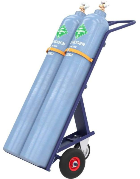 Тележка двухколесная для перевозки двух баллонов ГБ -2 (колеса литые d250 + d160 опорное)