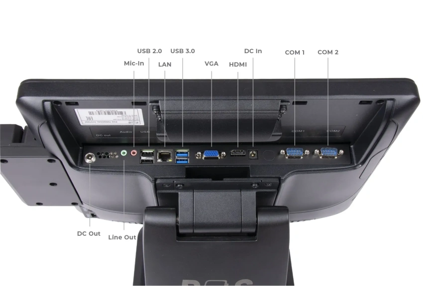 Сенсорный моноблок POScenter POS200 (15", PCAP, J4125, RAM 4Gb, SSD M2 128Gb, MSR) без ОС