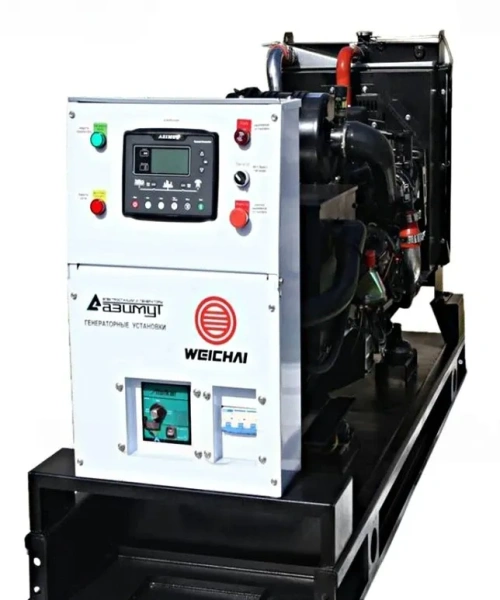 Дизельный генератор Азимут АД-40С-Т400-1РМ7 (40 кВт, открытое исполнение, двигатель Weichai Power)