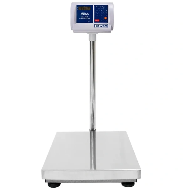 Весы товарные напольные МИДЛ МП 60 ВДА Ф-3 (10/20, 400х400, нерж.) «Восточный Базар 518»
