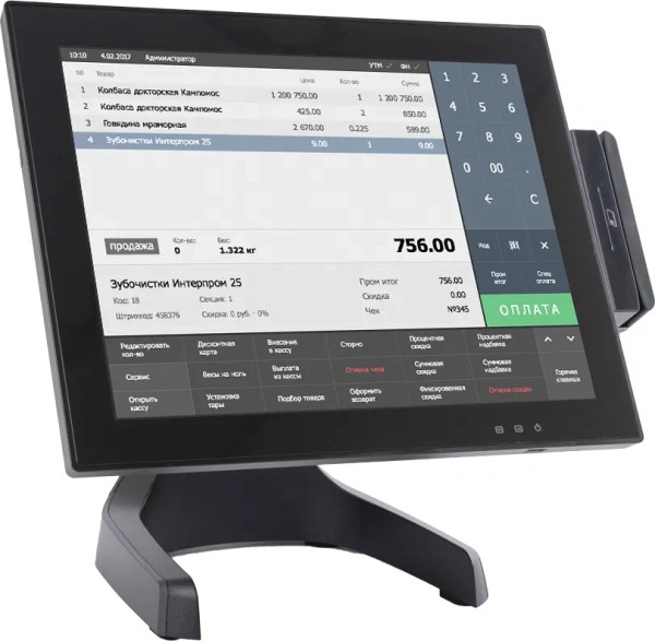 Сенсорный моноблок POSCenter POS400 (J4125, 4/128 Гб, без ОС)