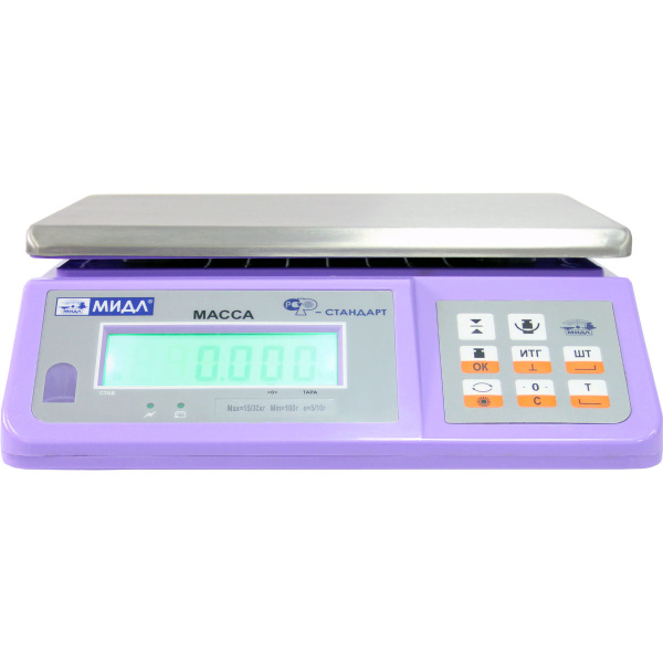 Весы фасовочные настольные МИДЛ МТ 6 В1ЖА (1/2; 230х320) «Ф стандарт» RS 232/Wi Fi