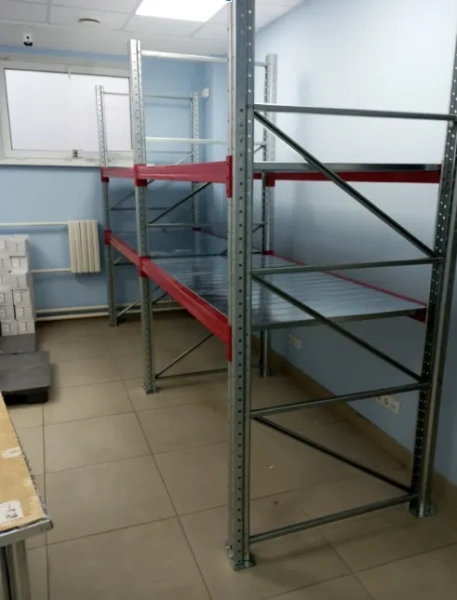 Стеллаж металлический с настилами (нагрузка на ярус 500 кг) 4 яруса