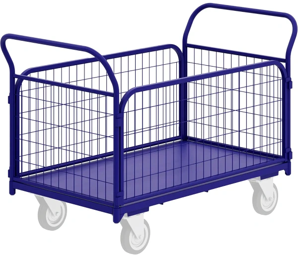 Тележка платформенная четырёхколёсная с сетчатыми бортами ТС 3 (600х1000)