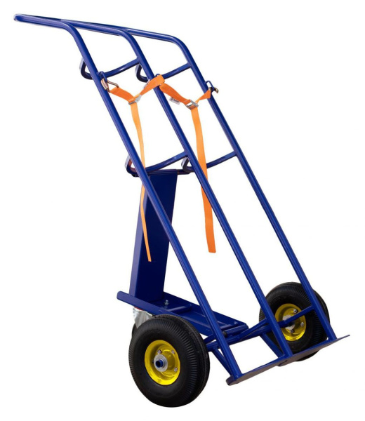 Тележка для перевозки двух баллонов с фиксацией ремнем ГБ -2 (колеса пневмо d 250 + d160 опорное)