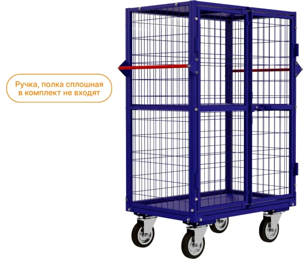 Шкаф сетчатый, дно - листовой металл, с двумя дверками ШСМ 2 (600х900х1200) без колёс