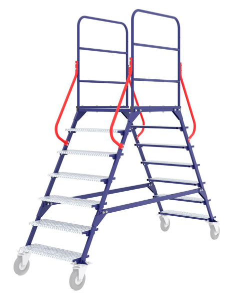 Лестница передвижная разборная ЛР 6.2 (675х2135х2330мм) 6 ступеней, 2 марша, без колёс
