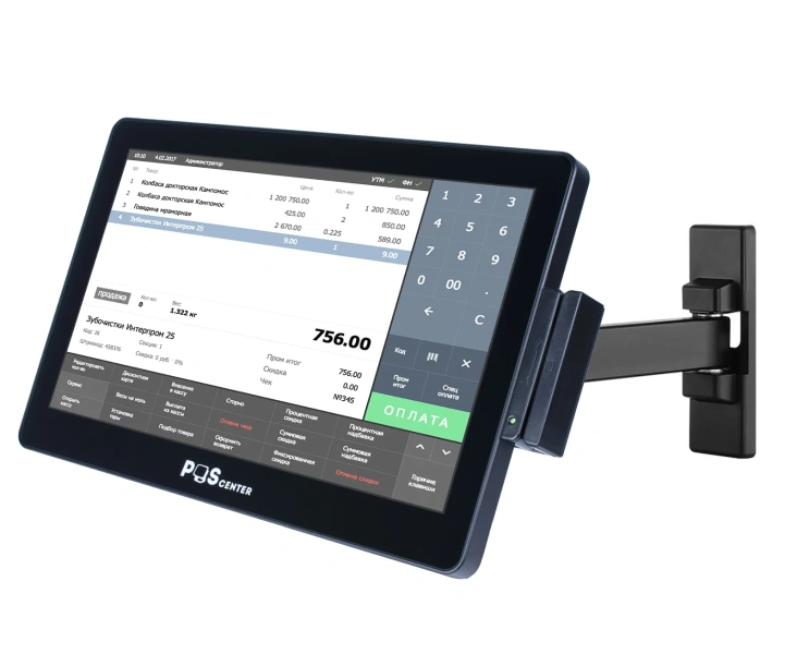 Сенсорный моноблок POScenter POS90NS (15.6", PCAP, J3455, RAM 8Gb, SSD 128Gb, MSR) без ОС