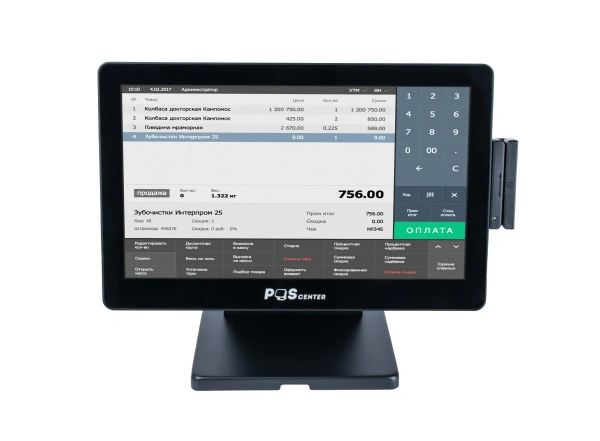 Сенсорный моноблок POScenter Atlas (15.6", PCAP, J4125, RAM4Gb, M2SSD 128Gb, MSR) без ОС