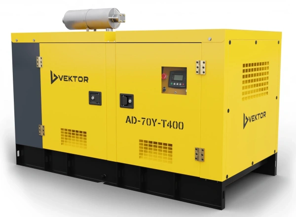 Дизельный генератор Vektor AD-70Y-T400 в шумозащитном кожухе