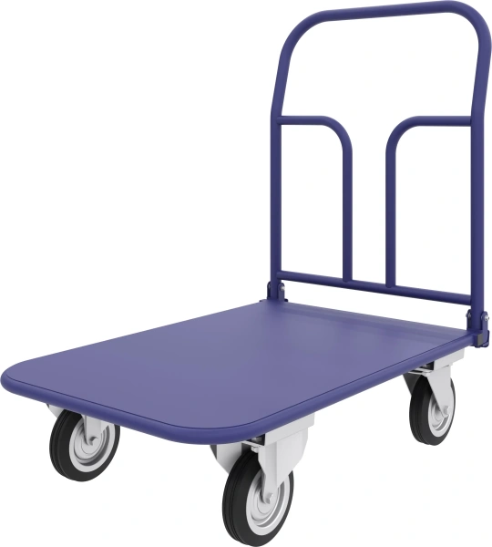 Тележка платформенная четырёхколёсная складная ручка, педаль. ТПСР 5 М (700х1200) 