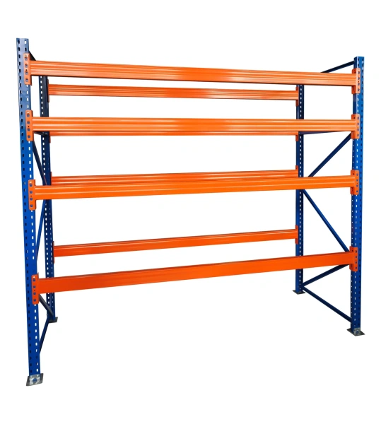 Металлические стеллажи для склада 4000х2700х1050 мм (нагрузка на уровень 2000 кг, сталь) 4 уровня