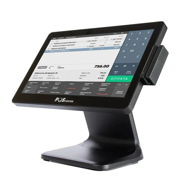 Сенсорный моноблок POScenter POS90NS (15.6", PCAP, J3455, RAM 4Gb, SSD MSATA 128Gb, без MSR) без ОС