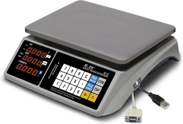 Весы торговые M-ER 328C-15.2 LED с RS-232 и USB без АКБ