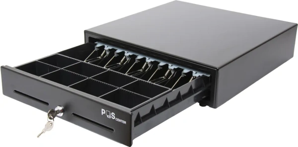 Денежный ящик POScenter 16K5 410x420x100 распайка для "Epson/АТОЛ, без датчика открытой крышки", черный