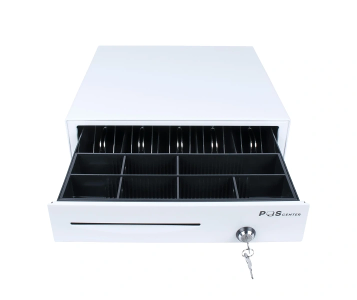 Денежный ящик PОScenter 16EM 410x415x100 механический, PUSH, белый