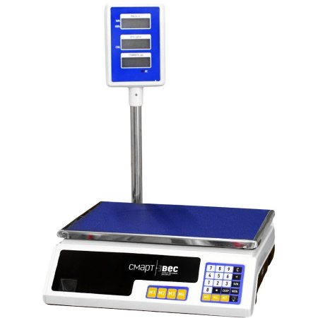 Весы торговые электронные СмартВес ВП-30 со стойкой (330х230) (уценка)