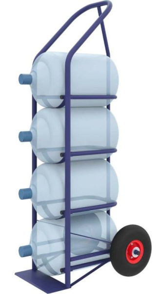 Тележка двухколесная для перевозки 4-х бутылей воды ВД 4 (колёса d 250 пневмо)