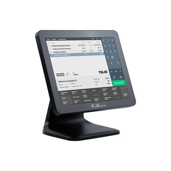 Сенсорный моноблок POScenter Atlas Pro (15", PCAP, N97, RAM 8Gb, SSD 128Gb, MSR, V1 стенд) без ОС