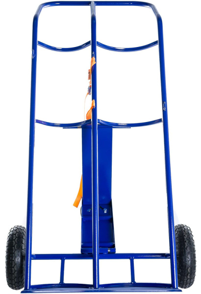 Тележка для перевозки двух баллонов с фиксацией ремнем ГБ -2 (колеса пневмо d 250 + d160 опорное)