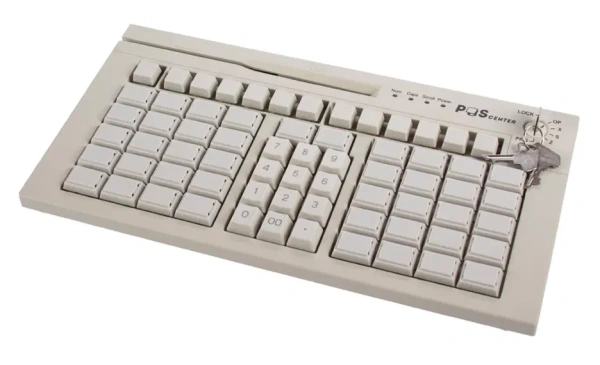 Клавиатура программируемая POScenter S67 (мод. 63 клавиши, MSR, ключ, USB, 3, 0 м.), белая