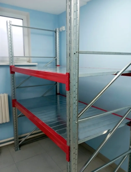 Стеллаж металлический с настилами (нагрузка на ярус 500 кг) 4 яруса