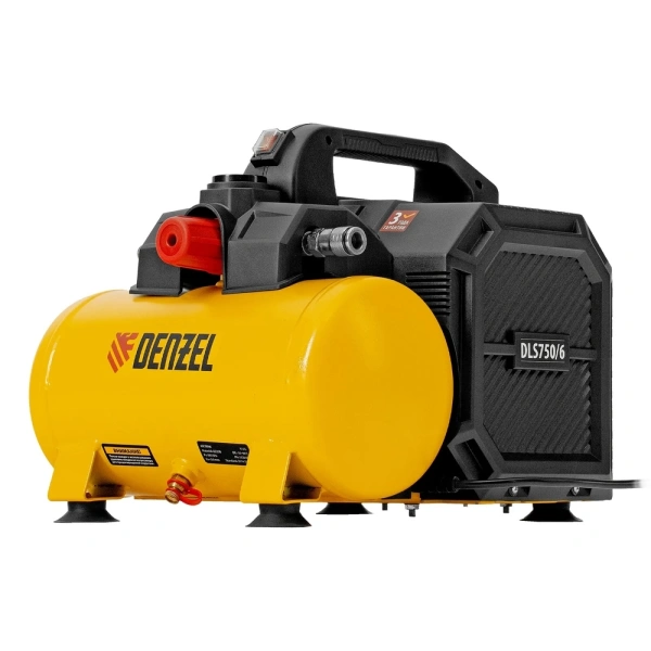 Компрессор безмасляный Denzel DLS750/6, 58019