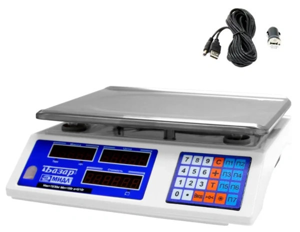 Весы торговые электронные МИДЛ МТ 30 МЖА (5/10, 230х330) «Базар 2У авто»