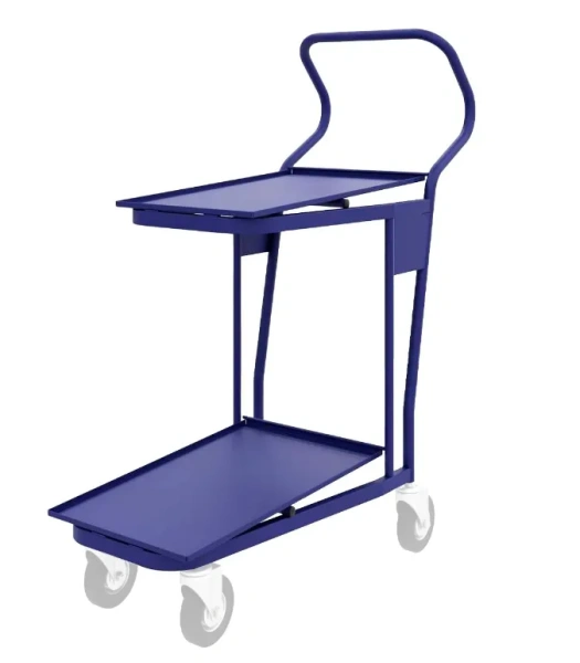 Тележка платформенная, двухъярусная ТПДЯ 2 (435х986х989мм) цельносварная, без колес